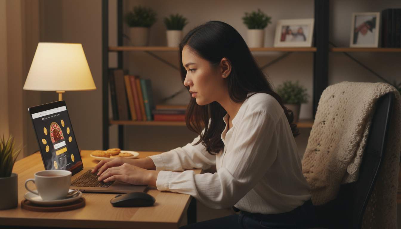 User logging into account